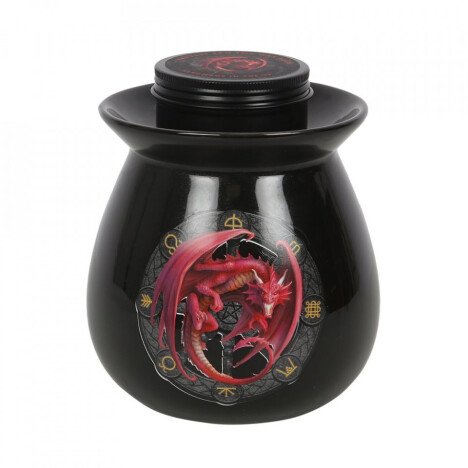 Set ceara parfumata de soia, wax melt si lampa aromaterapie Dragonul Lammas - Anne Stokes